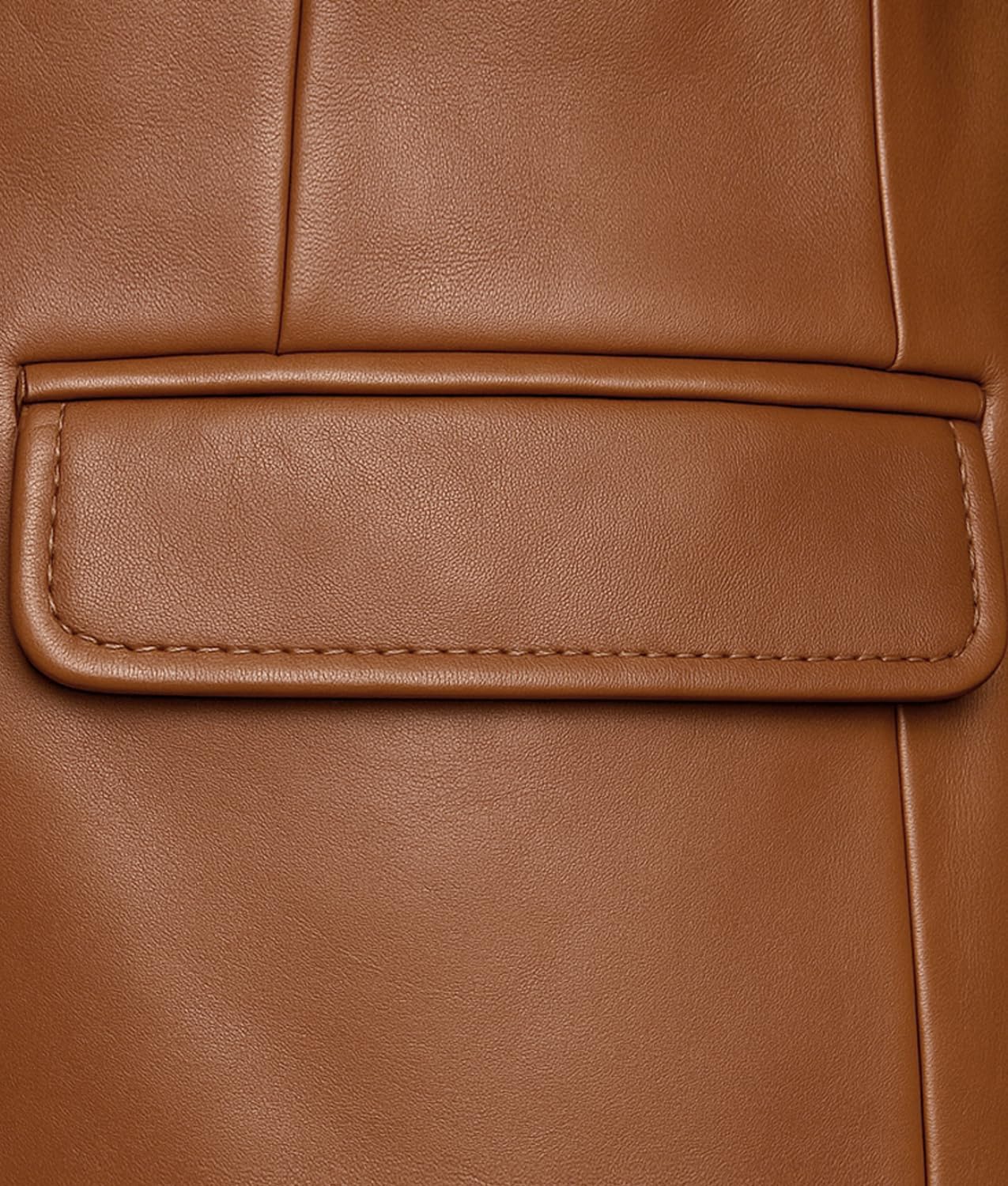 Genuine Lambskin Black Leather Blazer for Men Overcoat Casual Blazer Jacket for Men