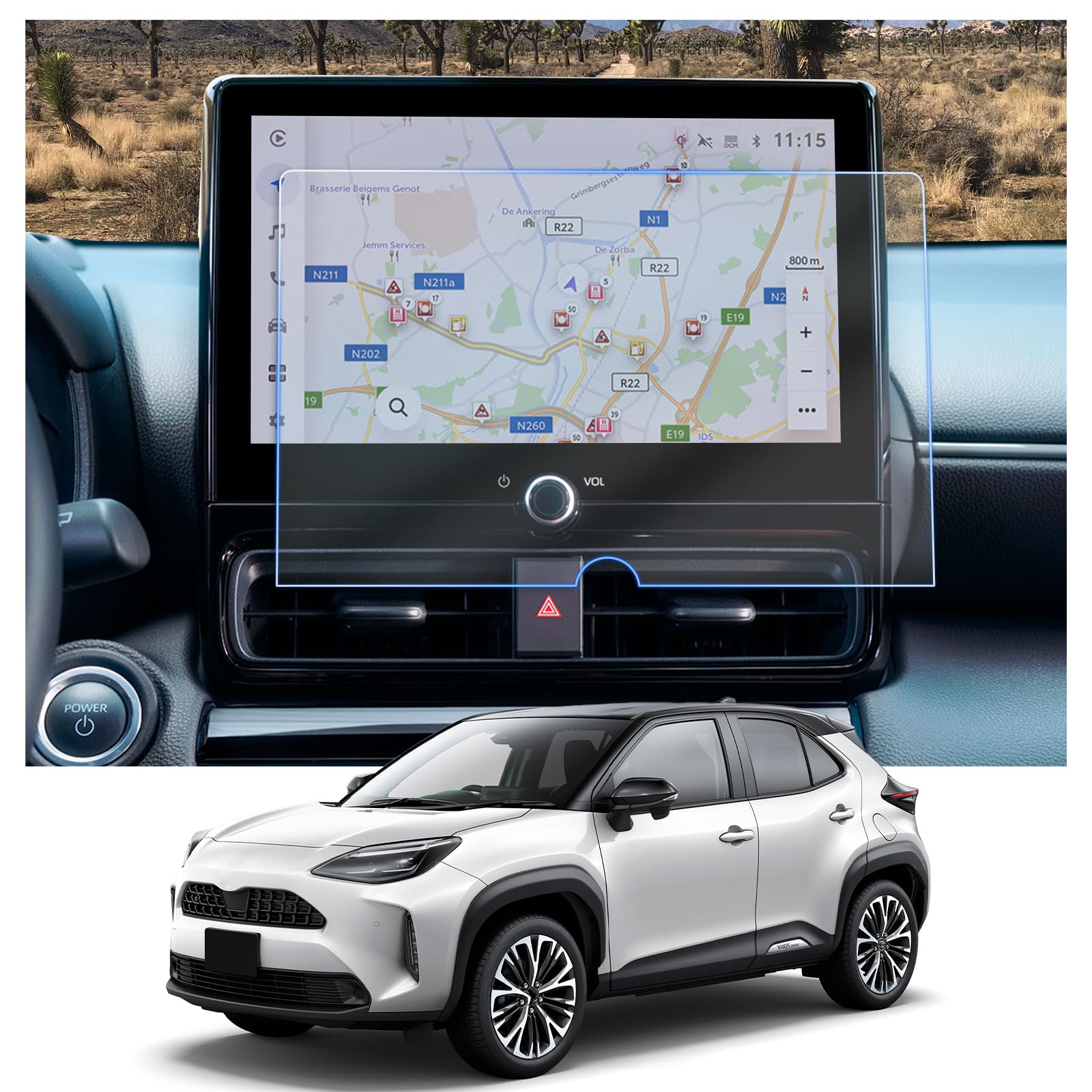 CDEFG Compatible con Toyota Yaris/Yaris Cross 2025 2026 Facelift Navigation Protector de pantalla 6H resistente a los arañazos 10,5 pulgadas GPS Protector de pantalla Yaris Cross 2025 Accesorios