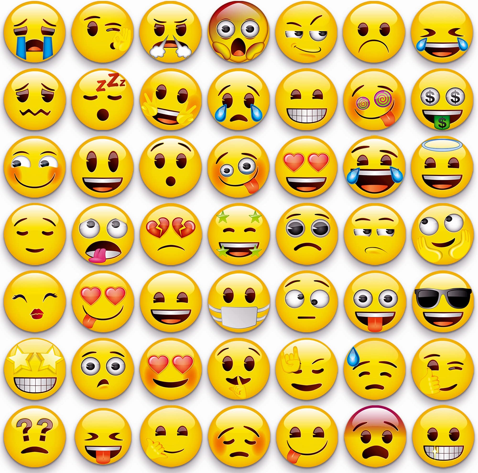 M MORCART 54Pcs Emoji Refrigerator Magnets Fridge Magnets for Locker Whiteboard Decorative Magnets - Cute Funny Magnets for School Home Kitchen Office Gift for Teacher Family and Friend