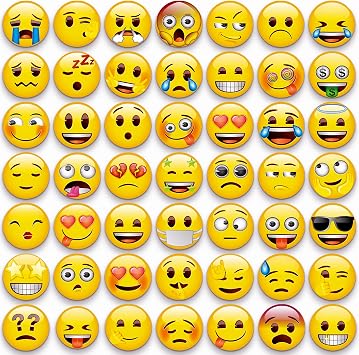 MORCART 54Pcs Emoji Refrigerator Magnets Fridge Magnets for Locker Whiteboard Decorative Magnets - Cute Funny Magnets for School Home Kitchen Office Gift for Teacher Family and Friend