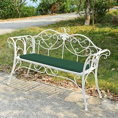 Miniatura 6 de Hruile Cojín para banco de jardín de 2 y 3 plazas, impermeable, con lazos de fijación, cojín de espuma de alta densidad de 3 pulgadas de grosor,