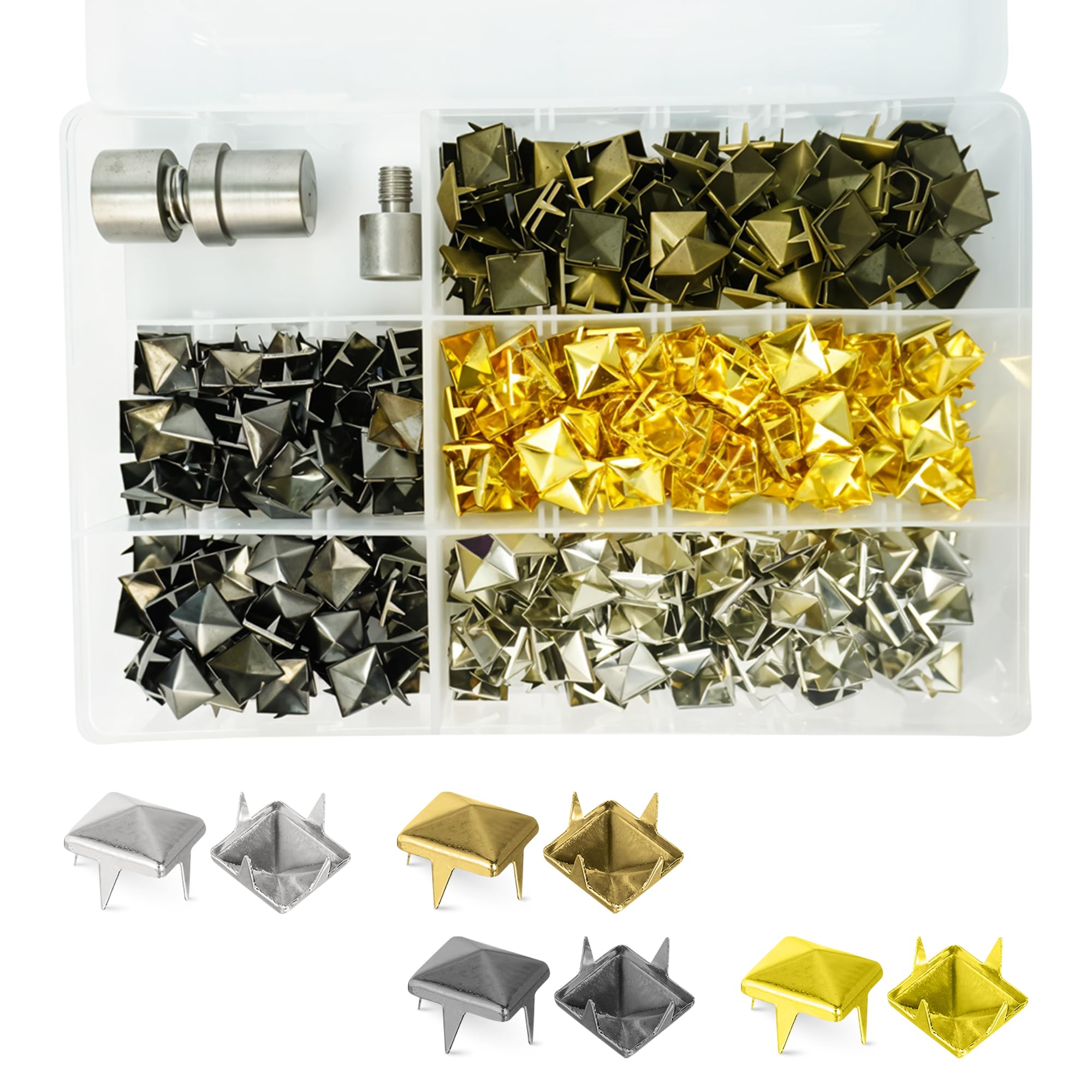 Trimming Shop 7mm Alta Coppa Borchie a Piramide Die per Universale Verde Pressione a Mano Macchina, Fissaggio E Chiusura Vestiti, Tessuti, Pelle, Arti Artigianato, Fai da Te Progetti, Leathercrafts