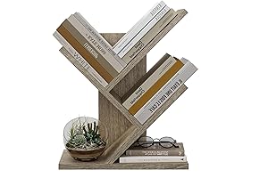 Tajsoon 3 Tier Tree Bookshelf: Compact Organization for Your Desk