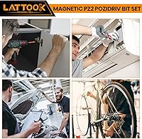 Vista 8 de Pozidriv - Juego de brocas LATTOOK PZ2 Pozi de 5 piezas, destornillador Pozidriv magnético de acero S2, 3 pulgadas de largo