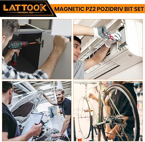 Miniatura 8 de Pozidriv Bit Set, LATTOOK 5-Piece PZ2 Pozi Bit Set, Magnetic S2 Steel Pozidriv Screwdriver, 3'' Long