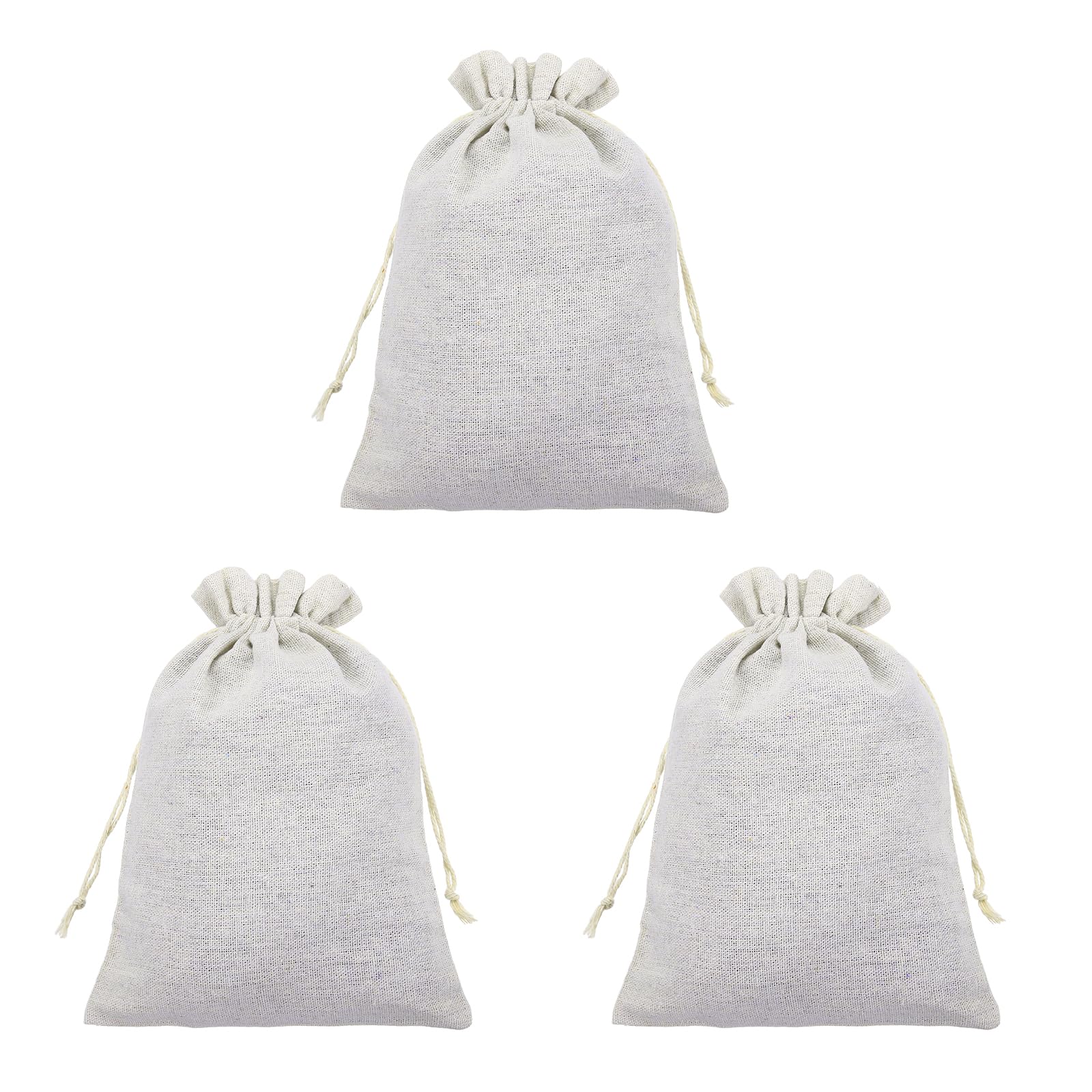 PATIKIL 3Pcs Coin Sacks Bag, 23x17cm Canvas Coin Money Cash Bag Drawstring โ image 1