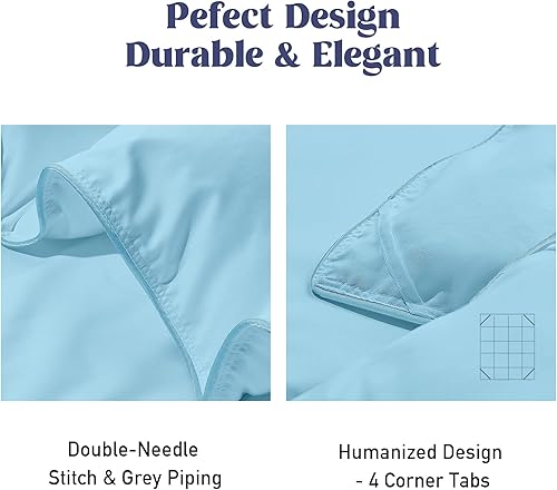 Miniatura 4 de puredown Edredón de plumas de ganso tamaño matrimonialqueen, relleno de edredón ligero, manta de verano para cama, carcasa ultrasuave silenciosa,