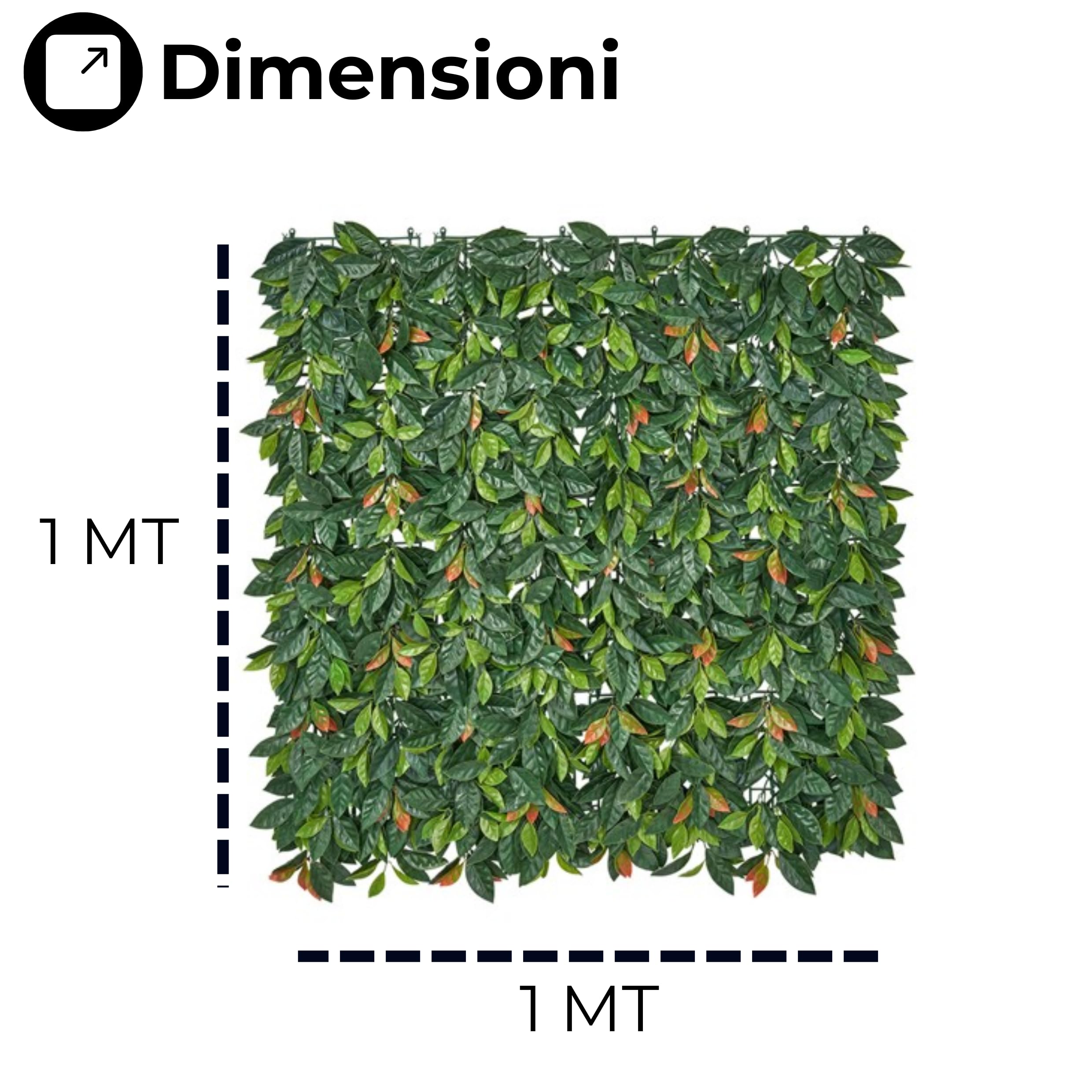 Siepe Sintetica Edera Finta Foglie Sintetiche di Photinia 1x1 MT Anticaduta Lavabile e Resistente ai Raggi UV Ideale per Terrazzi,Giardino,Balcone Ambiente Interno Esterno