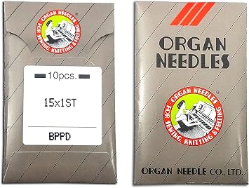 20 Organ 15X1ST Titanium PD Sharp or Ball Point Flat Shank Home Embroidery Machine Needs with Large Eye  Multiple Sizes! Metric 75/11 Ball Point