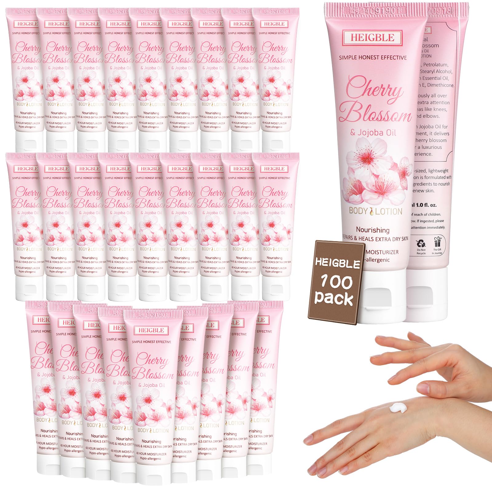 100 Pack Travel Size Body Lotion, 1 oz Dry Skin Moisturizer