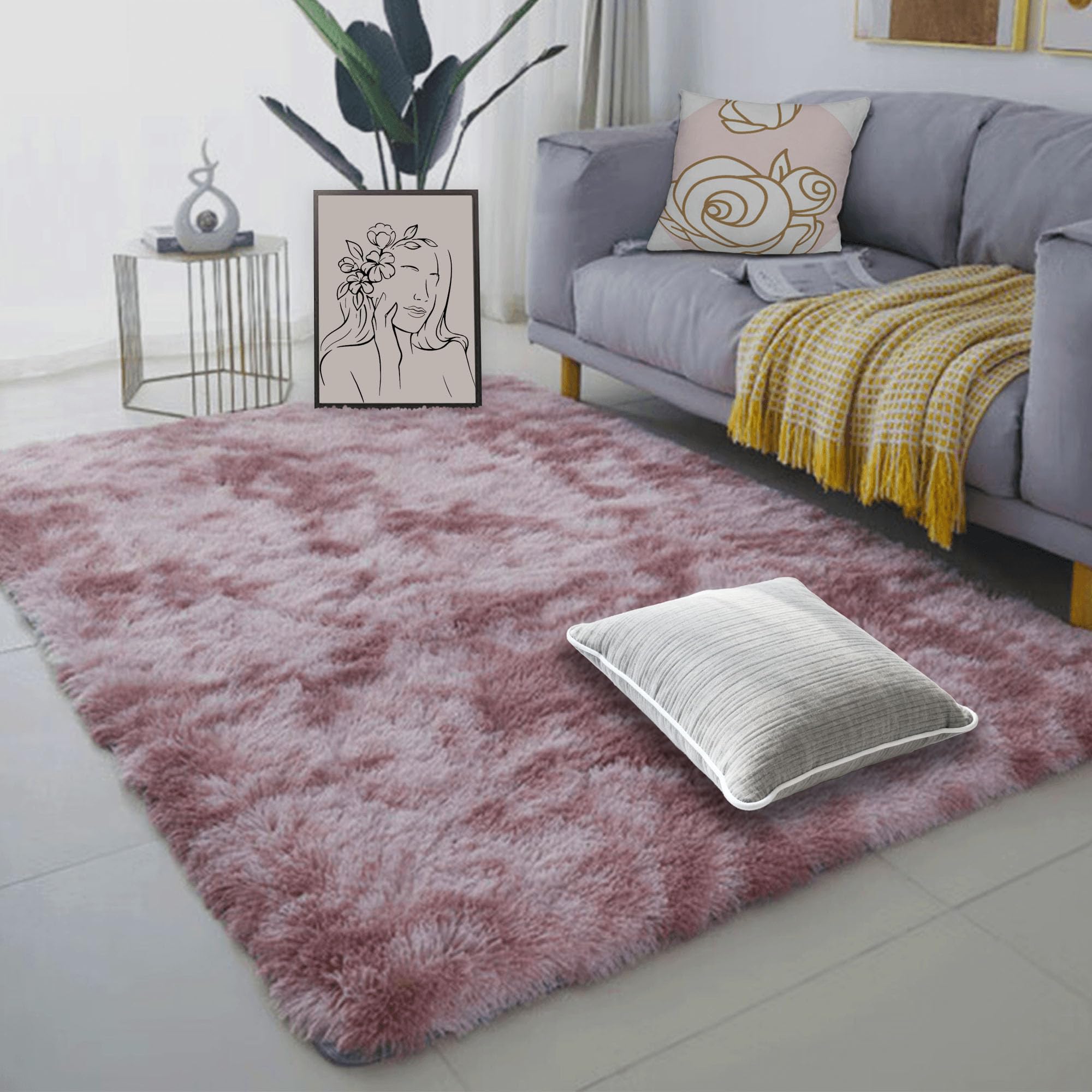 Tapis de sol 240x370 moderne grand tapis de salon moquette rose pourpre