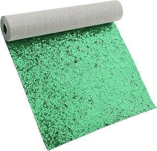 UKCOCO Lentejuelas Brillantes de Cuero PU Verde Tela Brillante para Manualidades DIY Accesorios para Joyería Decoración y Confección de Bolsos