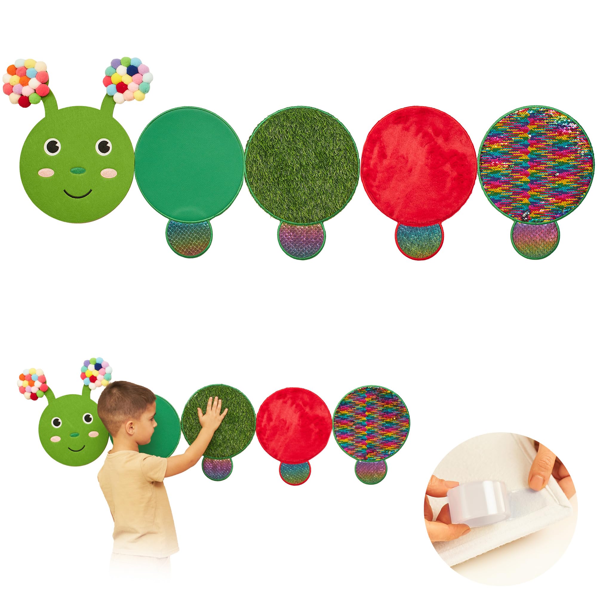 Sensory Wall Panel for Kids, Caterpillar, Suitable for young children