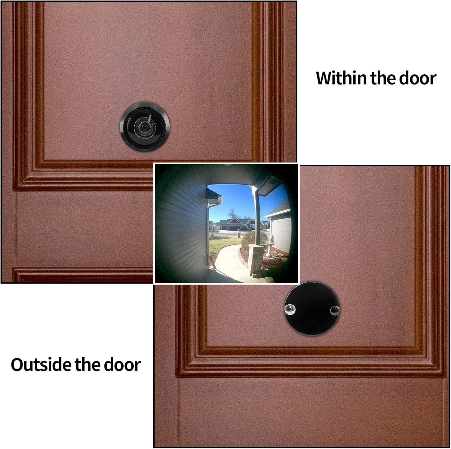 Safety Door Viewer Peephole, 200-Degree Door Viewer Front Door Peepholes with Heavy Duty Privacy Cover for 1.57"-2.95" Doors, Black Peep Holes for Home Office