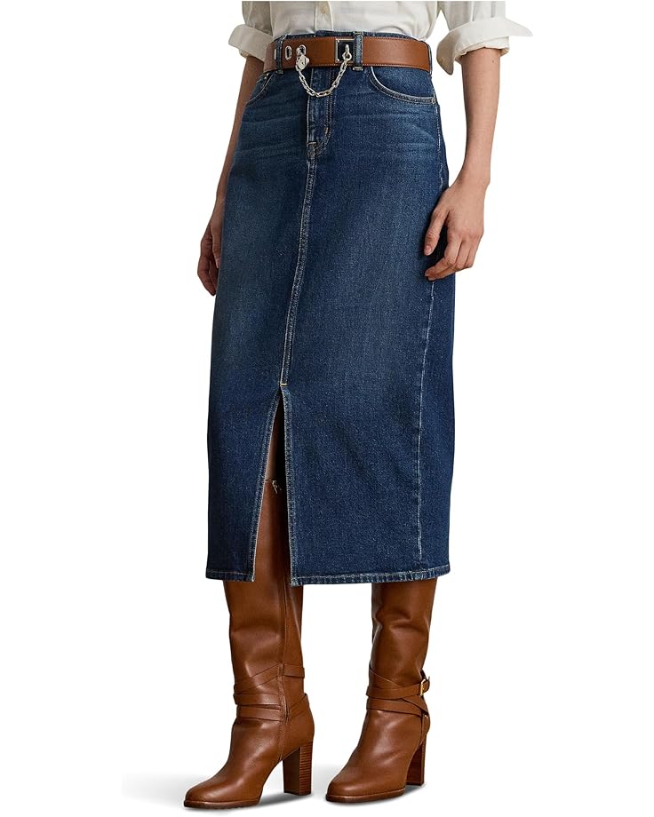 Lauren Ralph Lauren Denim Midi Skirt - Main View