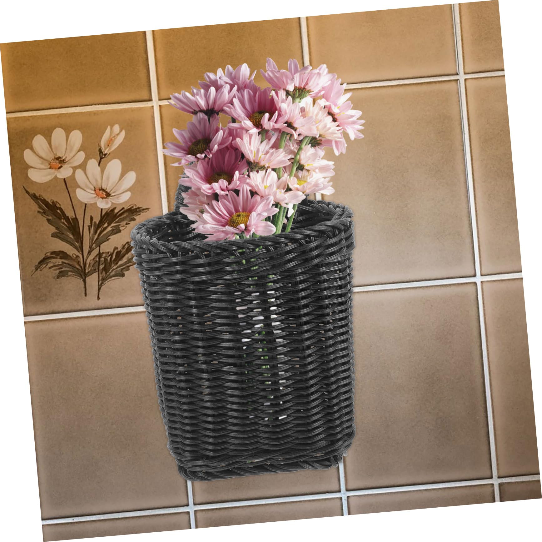 Amazon｜STOBOK 籐編み壁掛けバスケット 壁面収納ウォールバスケット