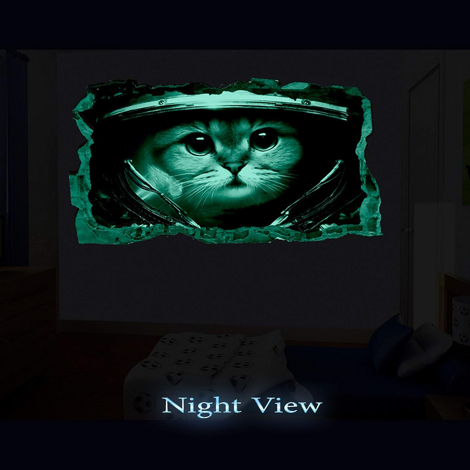 Up To 40% OFF Mural Wall Art 3D - Astronaut Cat Large Poster for Teens Bedroom 47 x 87 Inches Space