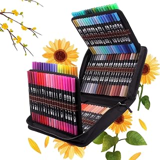 canetas pincel duplo,marcadores coloração | Escovas pontas duplas Ponta fina e ponta pincel, pincel aquarela para crianças e adultos, 60/72/120 cores Liushui