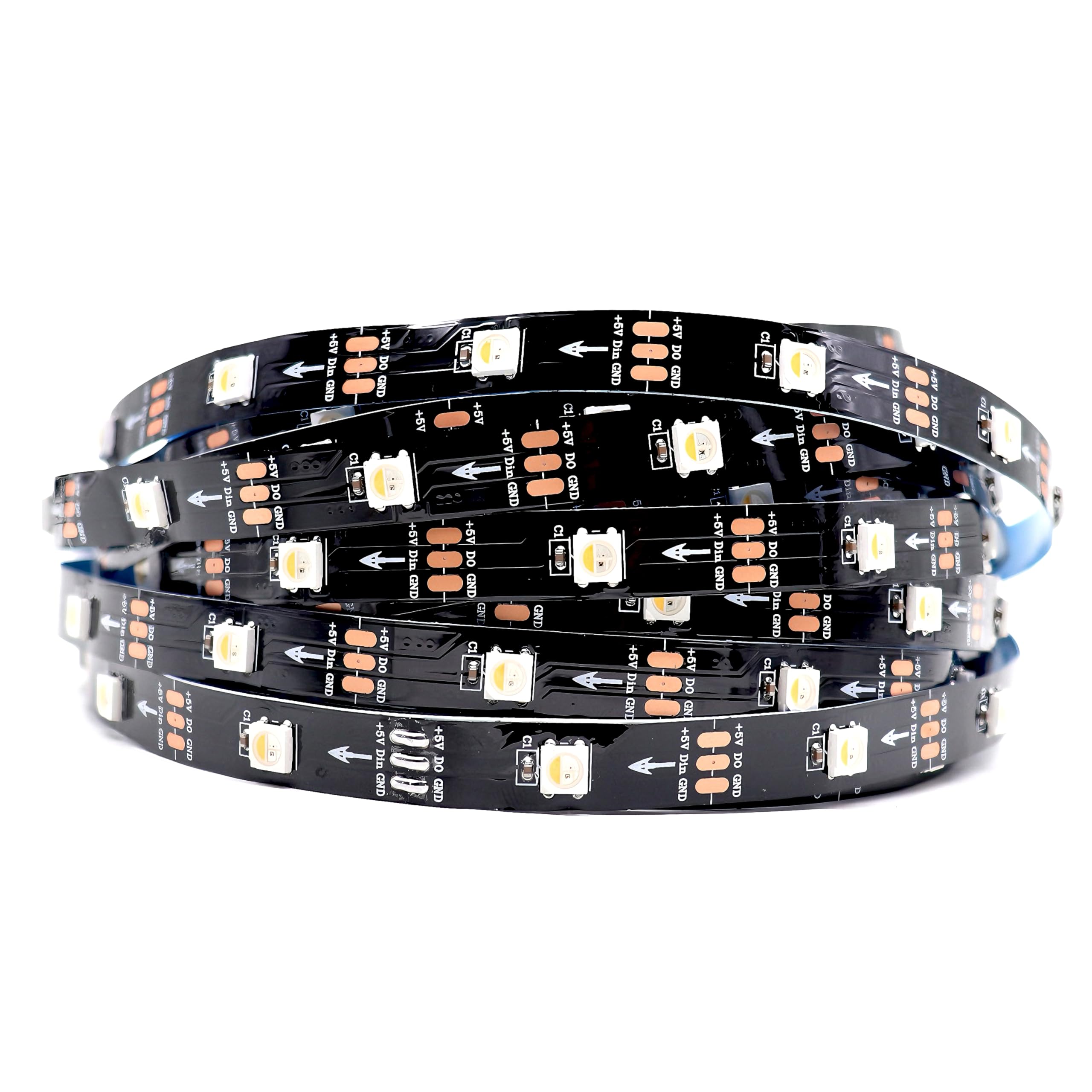 DC5V SK6812 (Similar WS2812B) RGBW RGB+Neutral White 30leds/Pixels/m LED Strip light Individually Addressable 4Color in 1LED Non-Waterproof (16.4ft(5m) 150leds, IP30) (No Adapter or Controller)