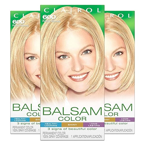 Clairol Balsam - Tinte permanente para el cabello, color rubio pálido 600, 3 unidades
