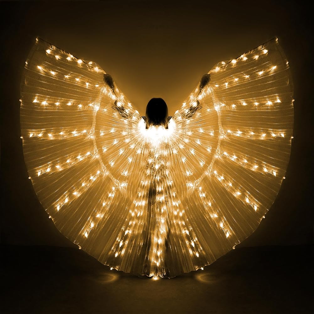 Imucci Led Lights Belly Dance Isis Wings Bellydance Glow Angel With Telescopic...