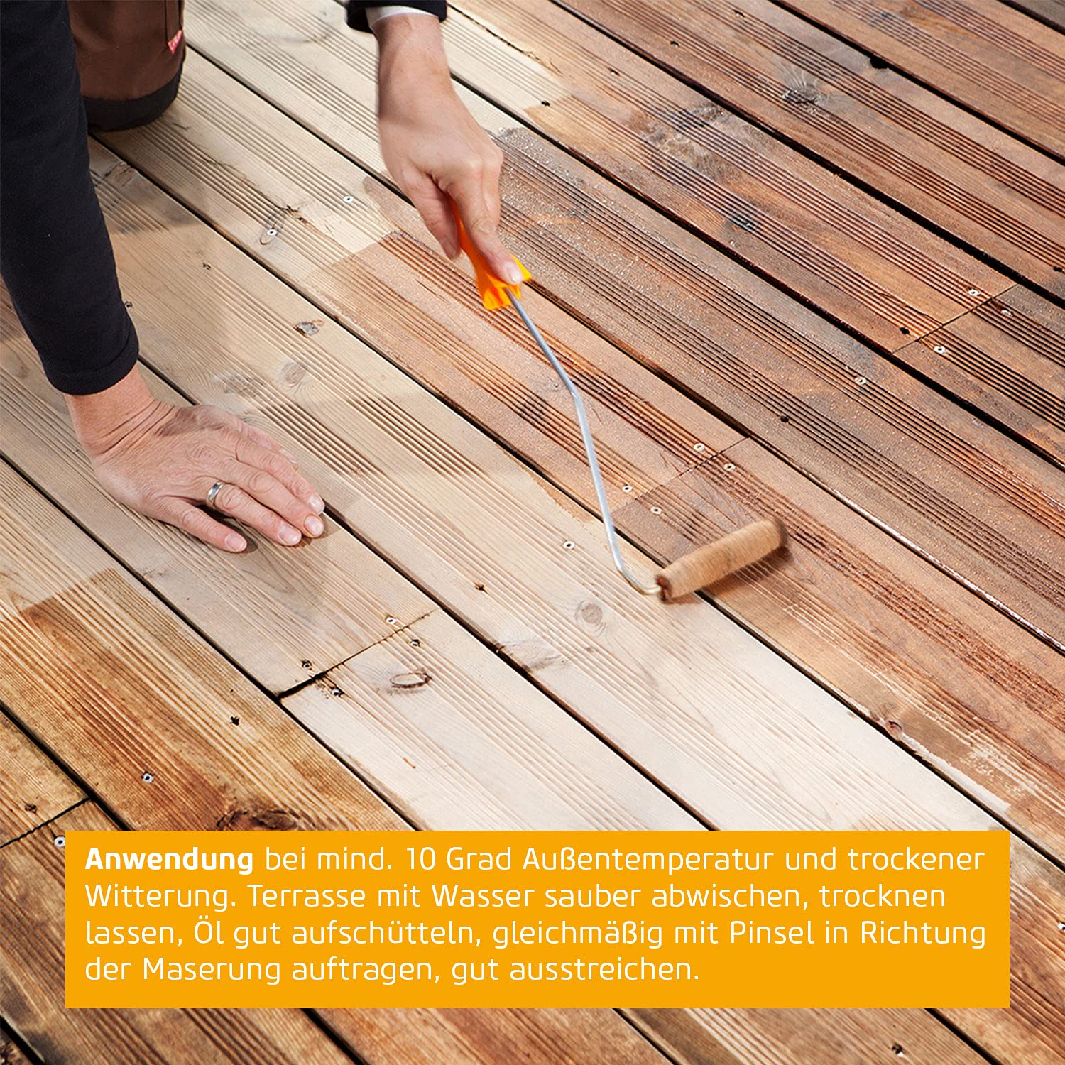 Dr. Schutz Terrassenöl 1 L | Holzöl aussen für alle Hölzer und WPC im Außenbereich | naturölbasierte Holz Imprägnierung | Schutz vor Feuchtigkeit | Holzöl farblos für Terrassendielen | Holzschutz