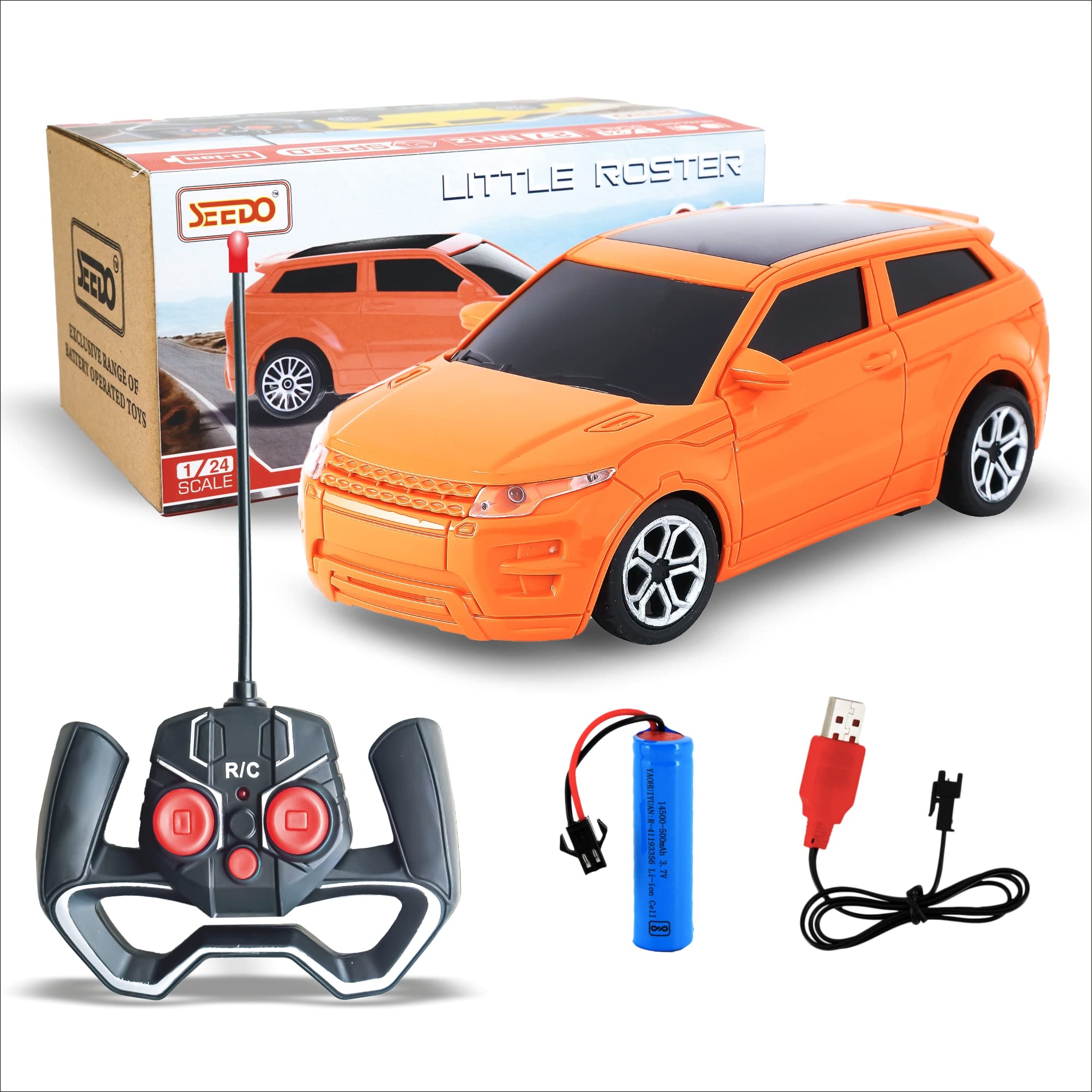 SEEDO Rechargeable High Gloss Anti Scratch Remote Control Little Roaster SUV Model High Speed Racing Sports Car with LED Headlights,1: 24 Scale Fast RC Vehicle Toy for Kids 8+ Years(Pack of 1, Orange) (B0BFM3HPPJ) Amazon Price History, Amazon Price Tracker