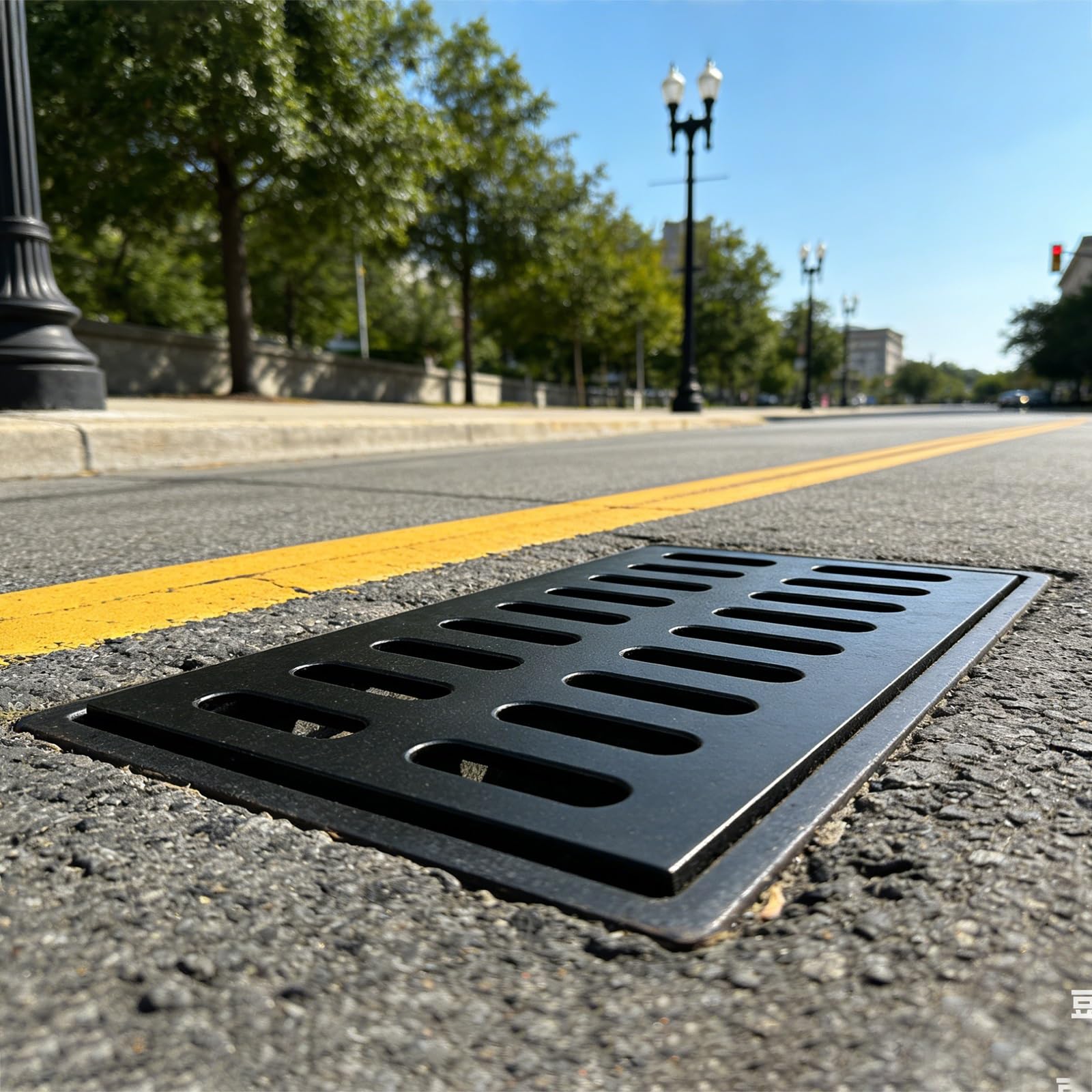 Évitez les inondations de voirie avec la grille de drainage en fer ductile 50x15
