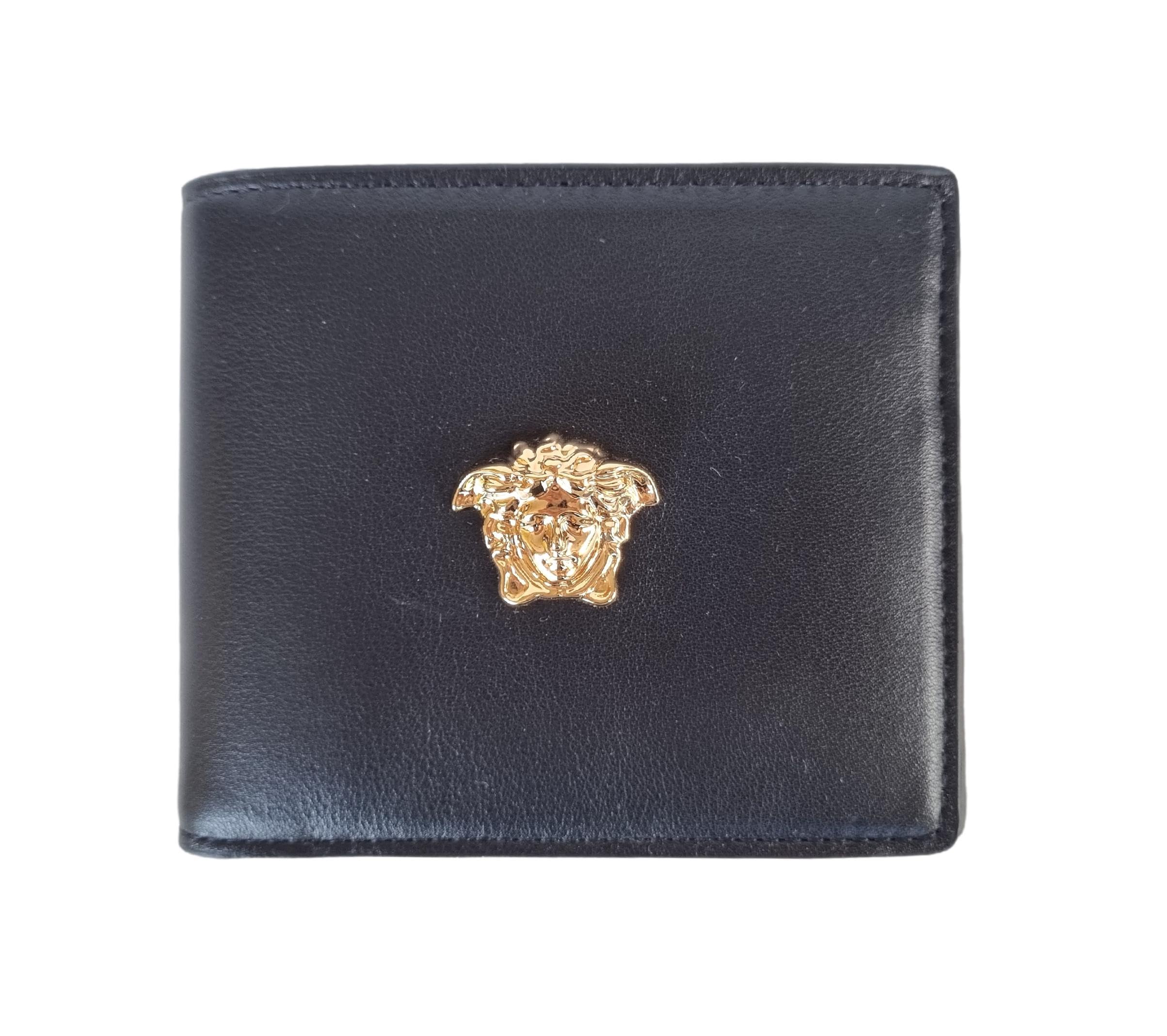Versace cartera DPU2463 negro oro medusa