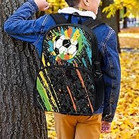 Vista 100 de American Flag Fire Galaxy Pattern Kids Backpack for Boys Girls Elementary Students Bookbag Middle School Bag Lightweight Children Travel Bag