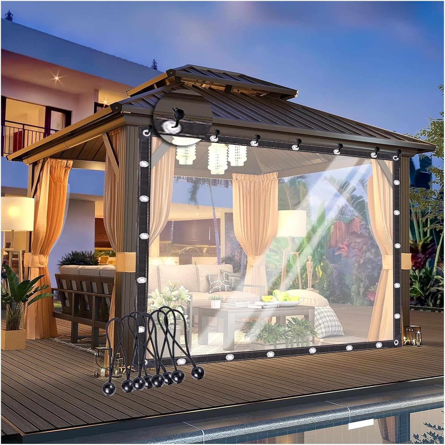 NA LIJINBO Bache De Protection,Bâche Transparente Rideau Imperméable Balcon Clair Épaissir