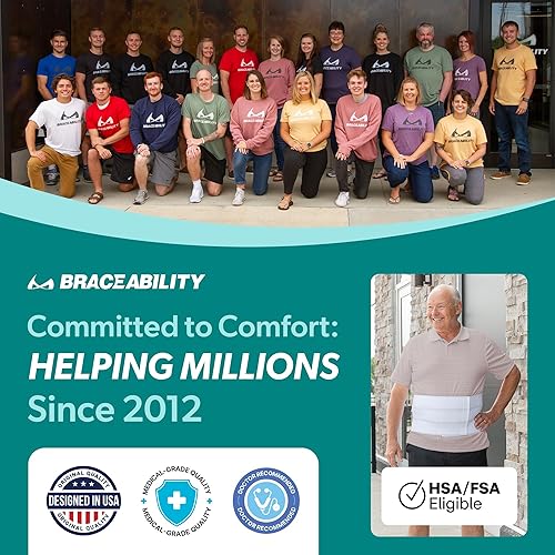 Miniatura 8 de Faja Abdominal Bariátrica Talle Grande de BracAability Se Adapta a Hombres y Mujeres con Cintura o Barriga Grande 10W0101XXXXL 4xl Blanco 1