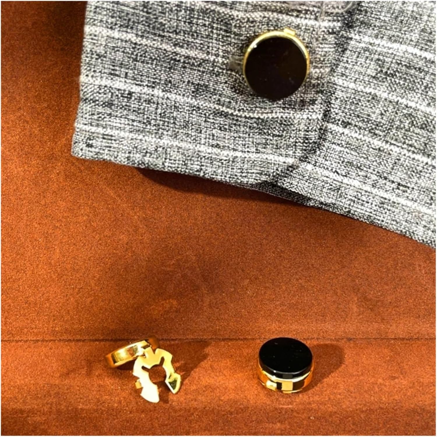 60pcs Round Button Cover Brass Cufflinks Cuff Links Theme Party(Small)