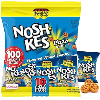 DOUzzle Kosher, Pizza Flavored Wheat Snacks, Crunchy Pizza Rounds Crisps, 10 Count Multipack