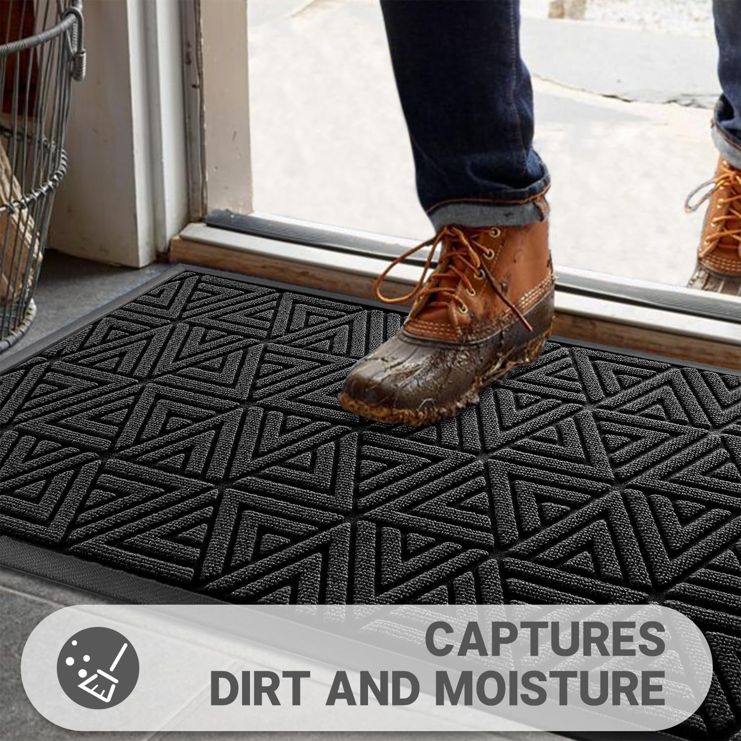 Yimobra Durable Front Entrance Door Mat, Heavy Duty Outdoor Indoor Doormat Entryway Floor Mat, Non Slip Rubber Backing - Image 4