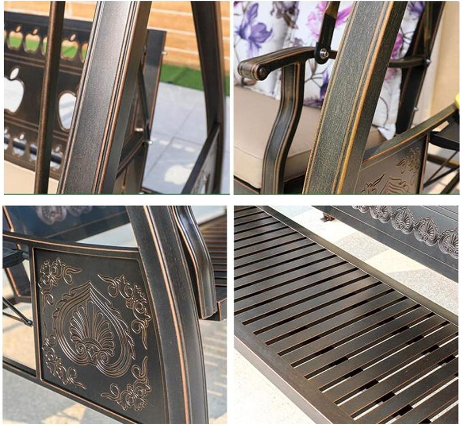 Patio Swing with Cushions and Canopy, Outdoor Lounge Chair Outside Furniture Outdoor Swing Chair Bench Outdoor Porch