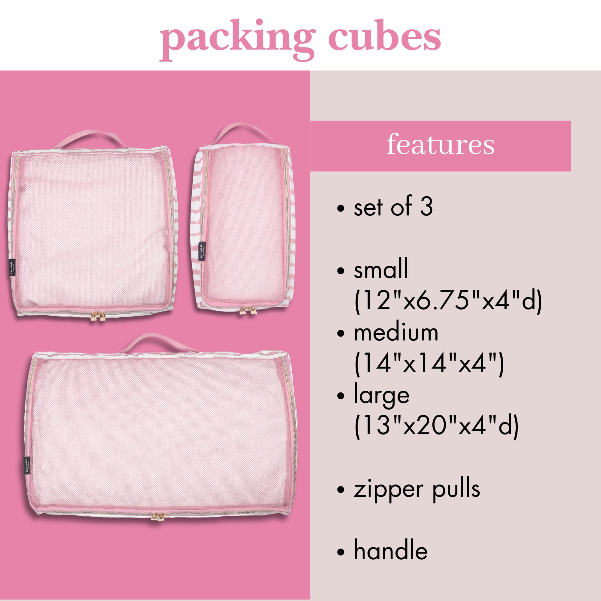 kate spade メゾピアノ　セット Amazon.com | kate spade new york Set of 3 Packing Cubes for