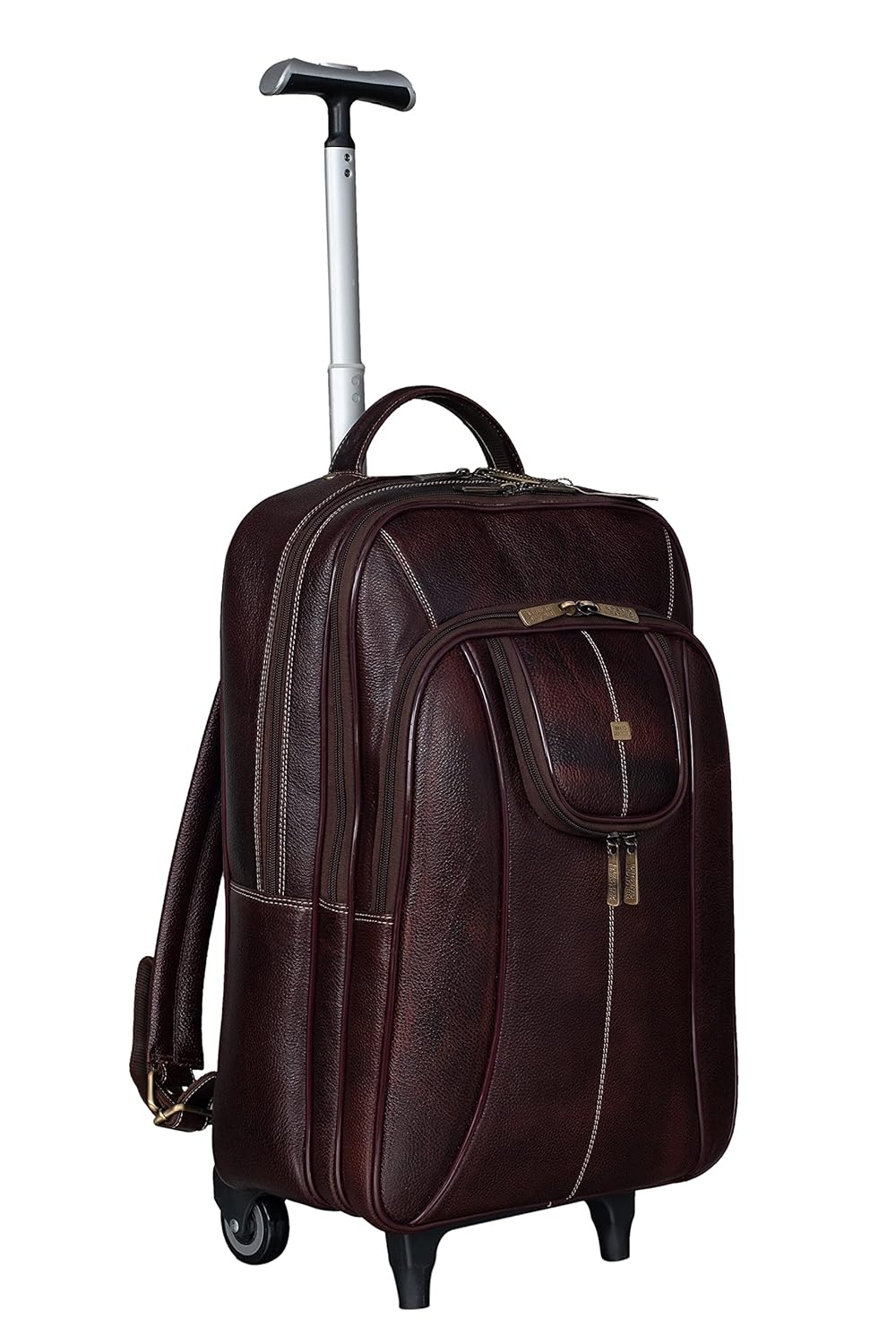 Buy BRAND LEATHER Rolling Backpack Wheeled Laptop Backpack for Travel