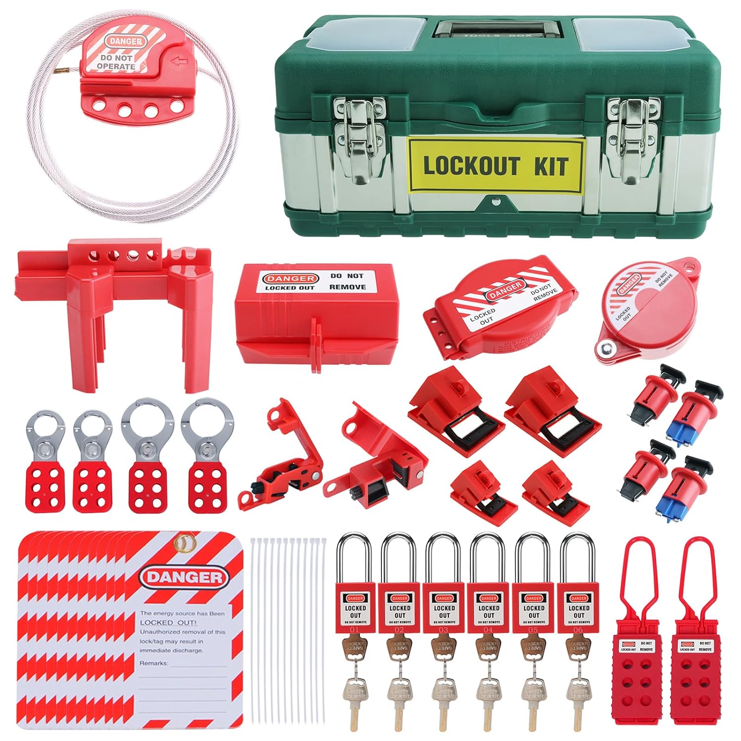 1 Set Electrical Lockout Tagout Kit Plastic For Great Addition To Machinery, Electrical Equipment, Industrial Work, And More