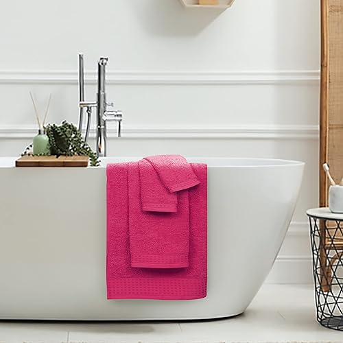 Vista 47 de GLAMBURG Juego de 6 toallas de 100% algodón ultra suave, contiene 2 toallas de baño de 28 x 55 pulgadas, 2 toallas de mano de 16 x 24 pulgadas y 2