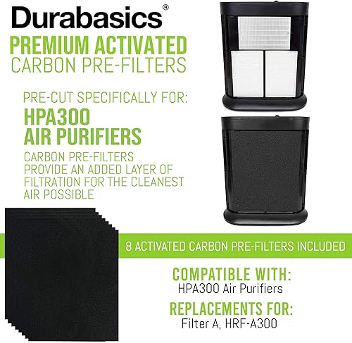 Miniatura 2 de Durabasics Paquete de 8 prefiltros Honeywell de repuesto para purificador de aire Honeywell HPA300  Compatible con prefiltro de repuesto Honeywell