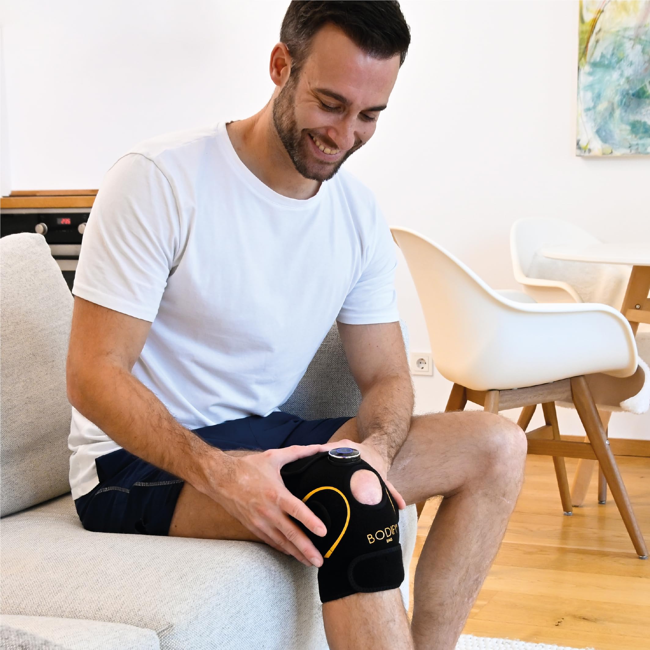 Bodify EMS Knietrainer Pro - Gezielte Stimulation der Knie Muskulatur! - Muskelaufbau und verbesserte Stabilität - EMS Training – Knietrainer - für Männer und Frauen DAS ORIGINAL
