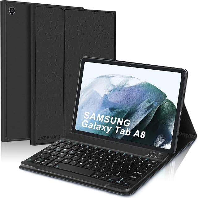 Keyboard Case for Samsung Galaxy Tab A8 10.5, Magnetically Detachable Wireless Bluetooth Keyboard with Premium PU Leather Cover for Galaxy Tab A8 10.5 2022 (SM-X200/X205/X207)