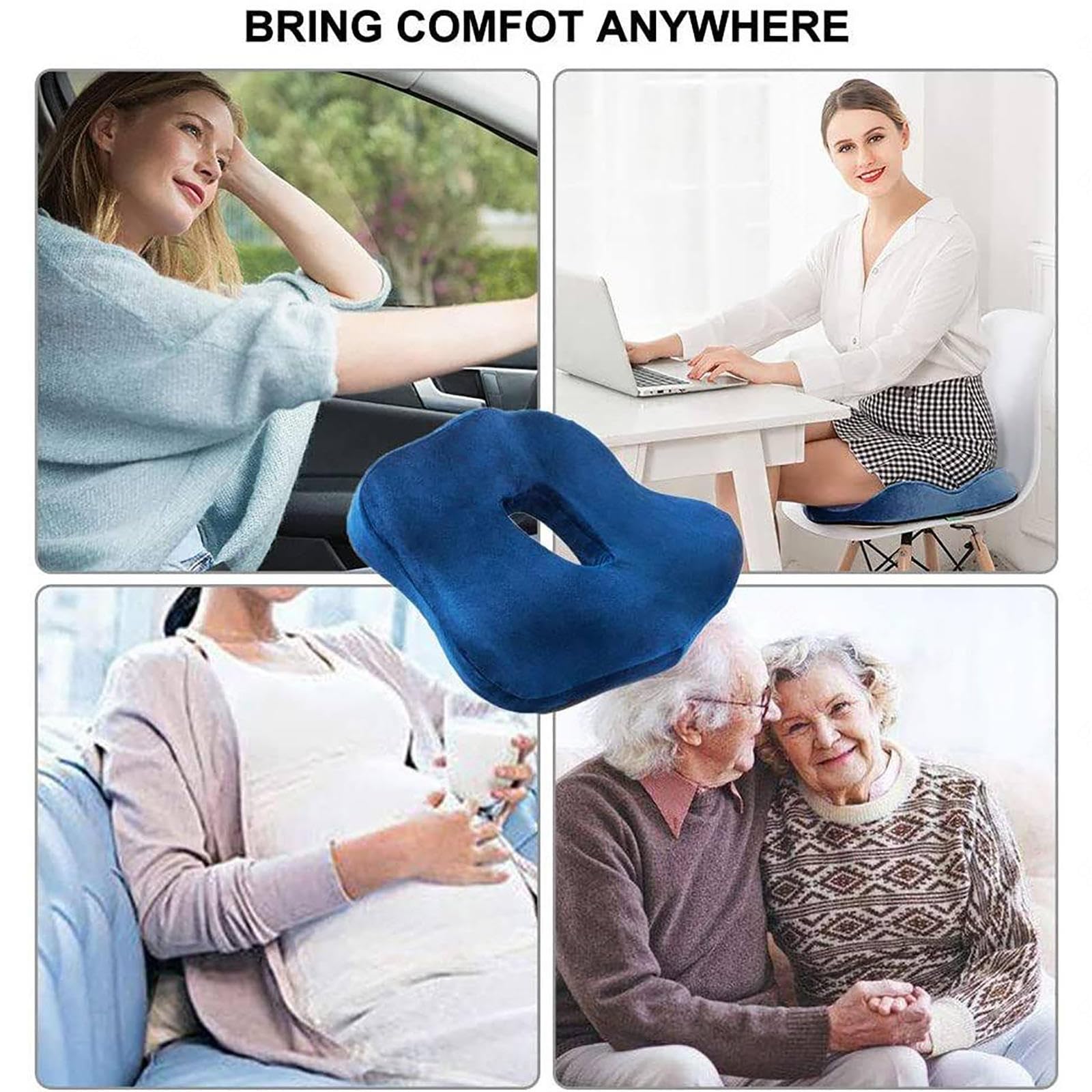 HAZARA Cojín Antiescaras Lavable Ergonómico Cojín De Silla para Oficina,Automóvil,Silla De Ruedas, Silla Escolar,A-Gray