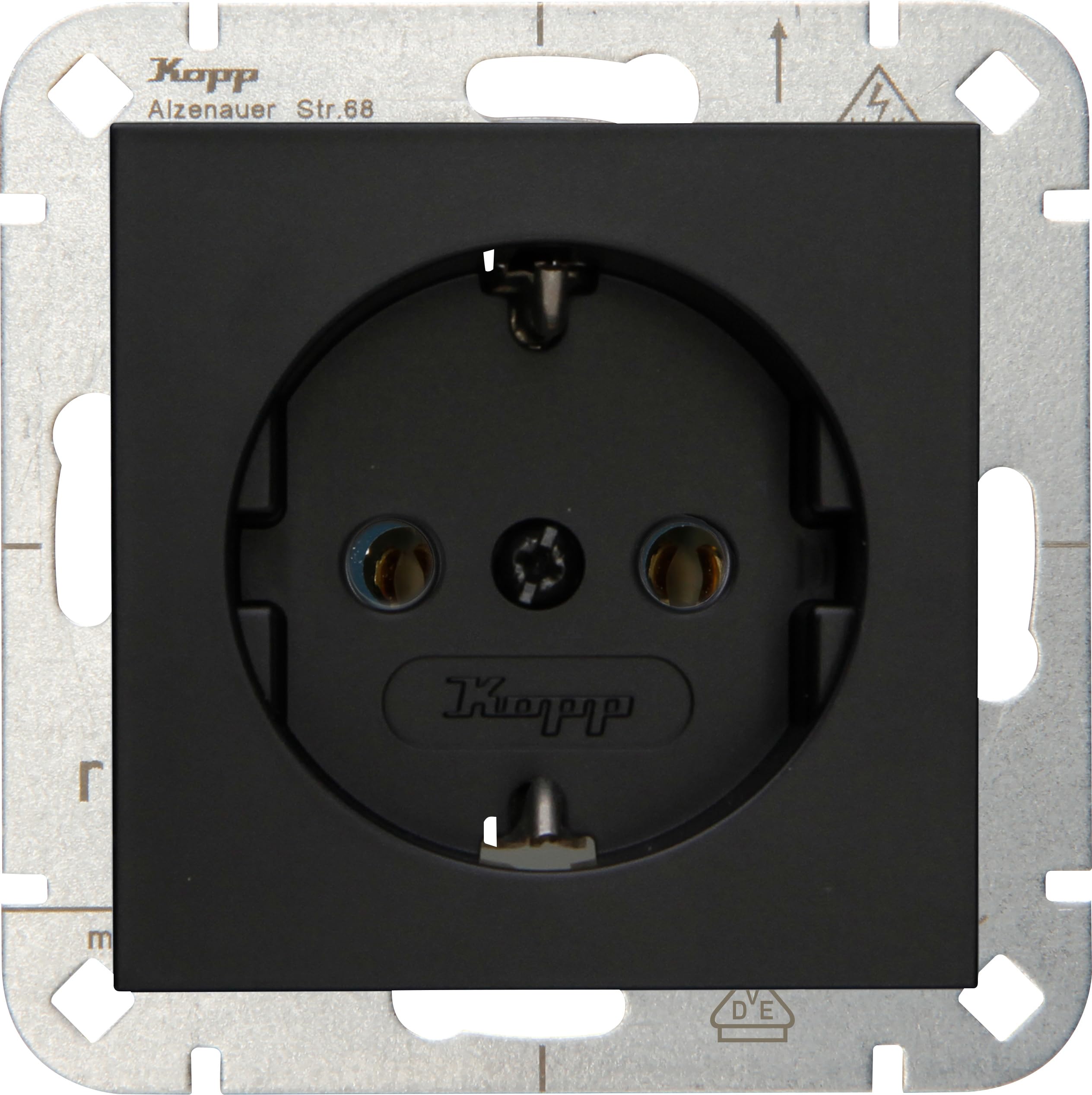 Kopp HK07 – Earthing Contact Socket, Colour: Matte Black – Pack of 10