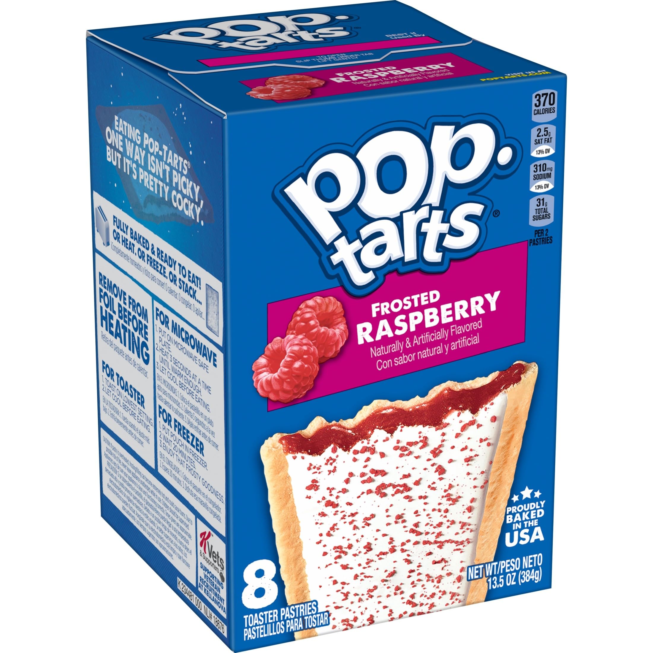 Breakfast Toaster Pastries, Frosted Raspberry, Proudly Baked In the USA, 96Count (Pack Of 12, 13.5 Oz Boxes)