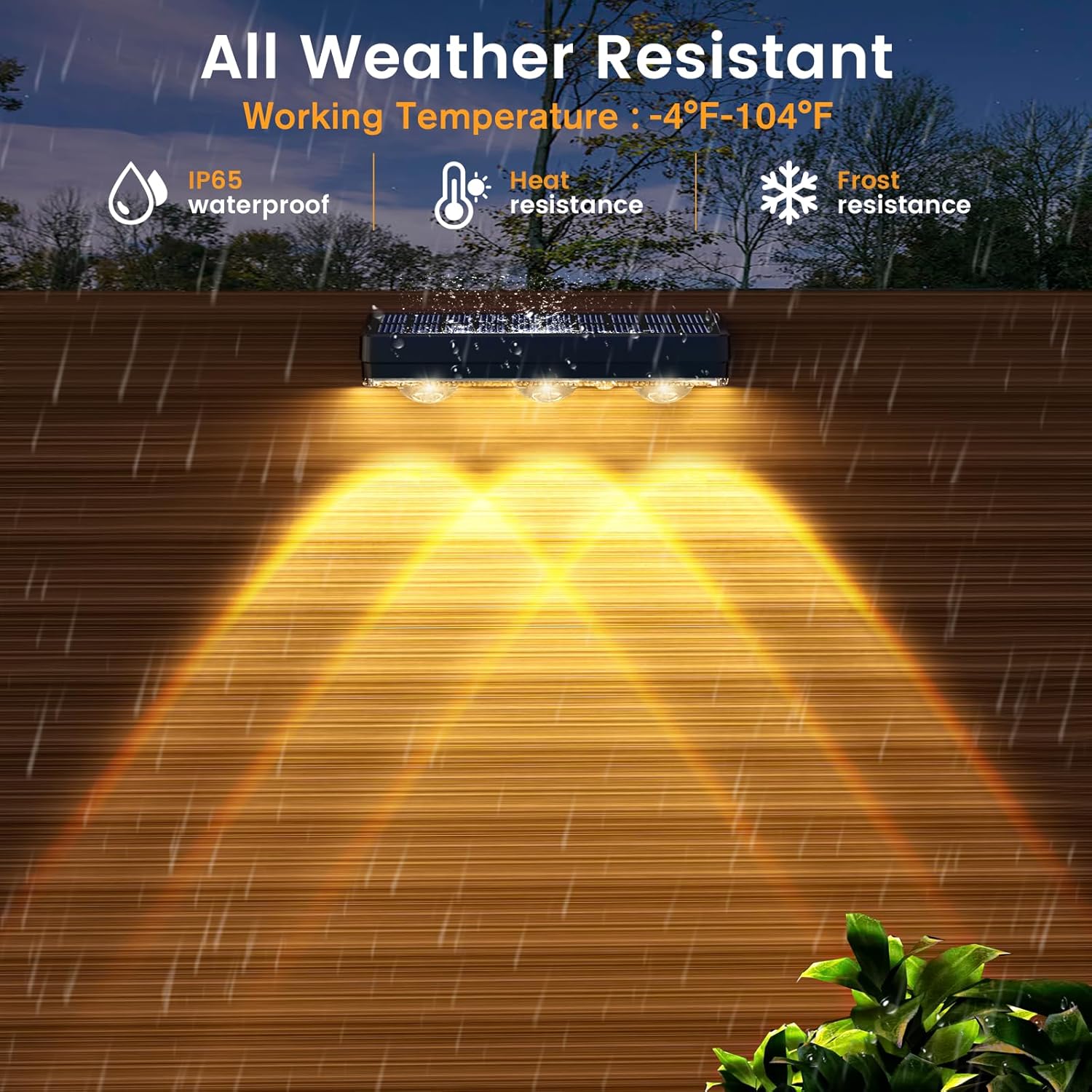 JOFIOS Solar Fence Lights Outdoor,1300mAh, 12pack,Warm/Natural/Cool White,IP65 Waterproof,Fence Lights Solar Powered,Solar Lighting for Deck, Backyard, Railing(Black)