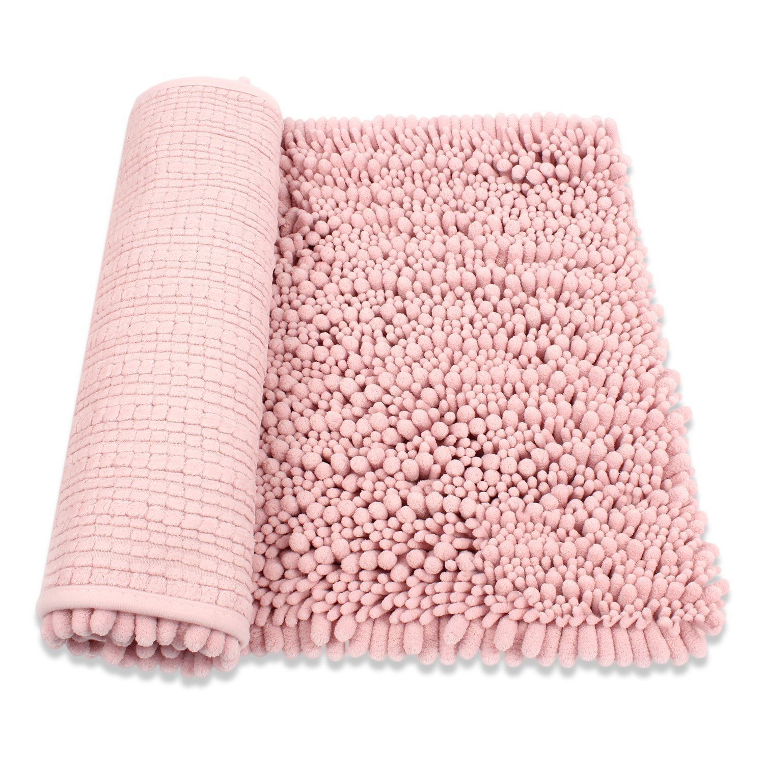 18 x 28 Shaggy Bathroom Bath Shower Rugs Mat Carpet Floor Non-Slip Soft Chenille Plush Absorbent Luxury Microfiber
