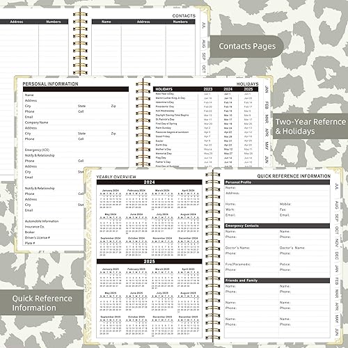 Miniatura 3 de Agenda mensual 2024, enero 2024 a diciembre 2024, agenda semanal y mensual de 6.5 x 8.5 pulgadas con pestañas de página, calendario de tapa dura con