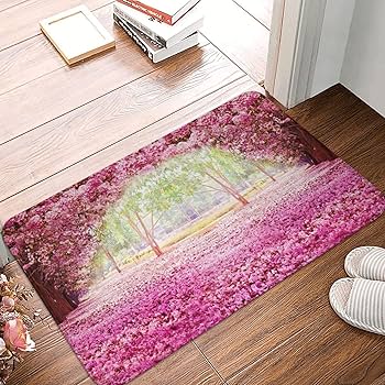 花畑模様 ラグ 約58x104cm 花畑模様 ラグ 約58x104cm